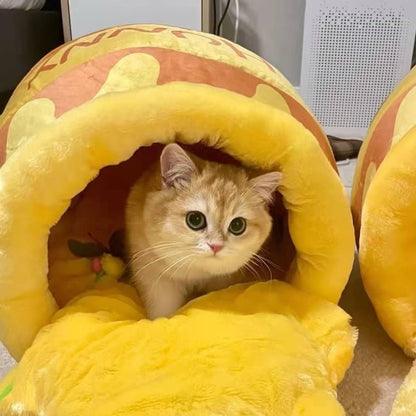 Kopipets Honey Jar Pet Bed Cute Cartoon Cat & Dog Nest Soft Washable Cozy Pet House