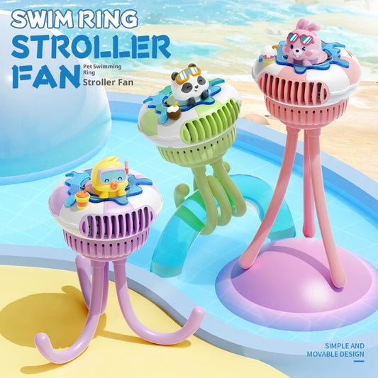 Kopipets Chrimas Gift Cute Octopus USB Baby Stroller Fan Bladeless Quiet 3-Speed Portable Rechargeable Phone Stand Fan