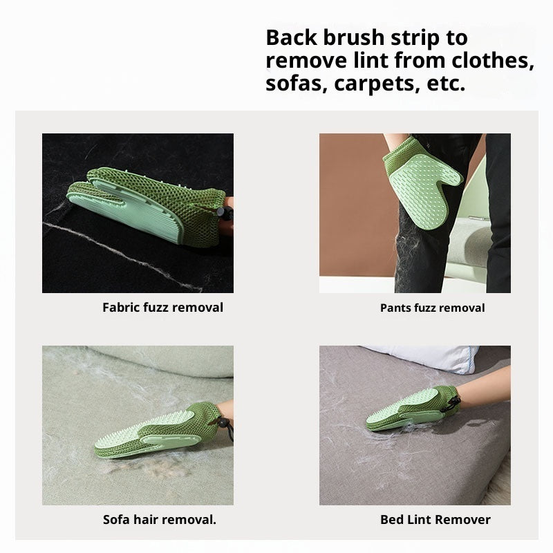 Kopipets Pet Grooming Glove | Double-Sided Rubber Hair Removal & Massage Mitt | Pet Hair Cleaner for Cats, Dog