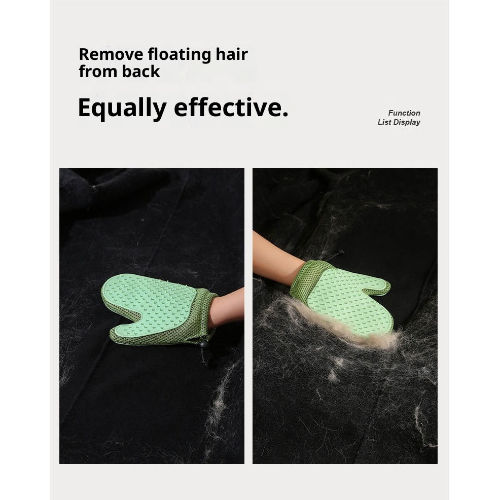 Kopipets Pet Grooming Glove | Double-Sided Rubber Hair Removal & Massage Mitt | Pet Hair Cleaner for Cats, Dog