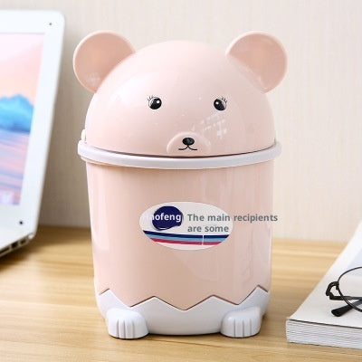 Kopiets Mini Desktop Trash Can Cute Covered Waste Bin Small Creative Table Garbage Bin Home Office Use