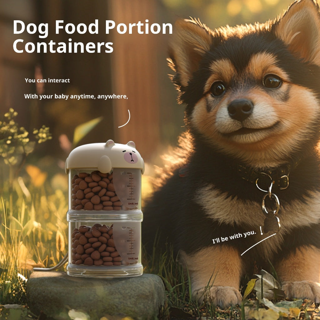Kopipets Pet Food Storage Container 2-in-1 Travel & Home Sealed Airtight Snack Can for Dogs & Cats