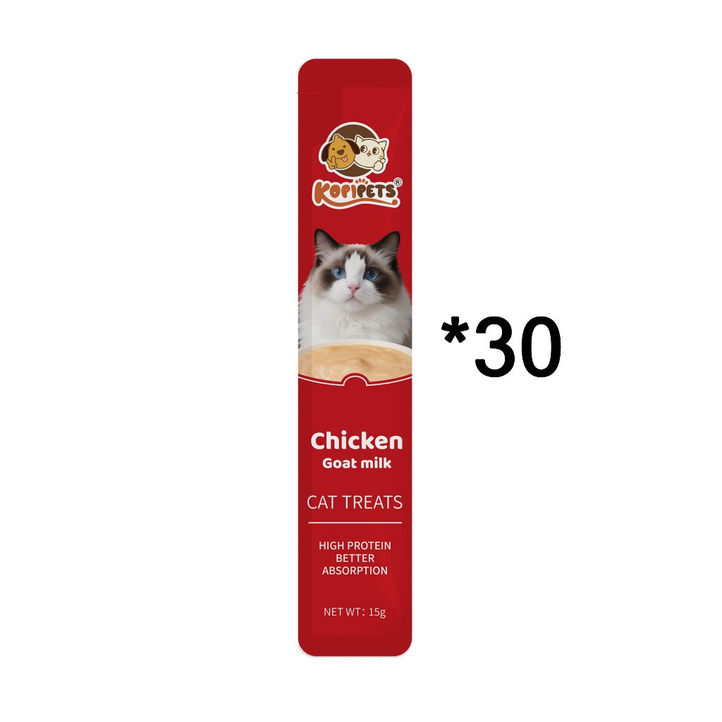 Kopipets 30pcs Value Pack Creamy Cat Treats Cats Love It Tuna|Salmon|Chicken High Protein Halal Certified