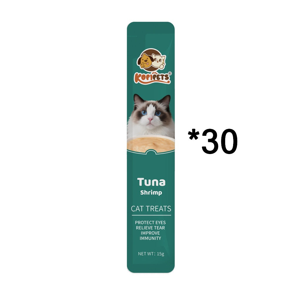 Kopipets 30pcs Value Pack Creamy Cat Treats Cats Love It Tuna|Salmon|Chicken High Protein Halal Certified