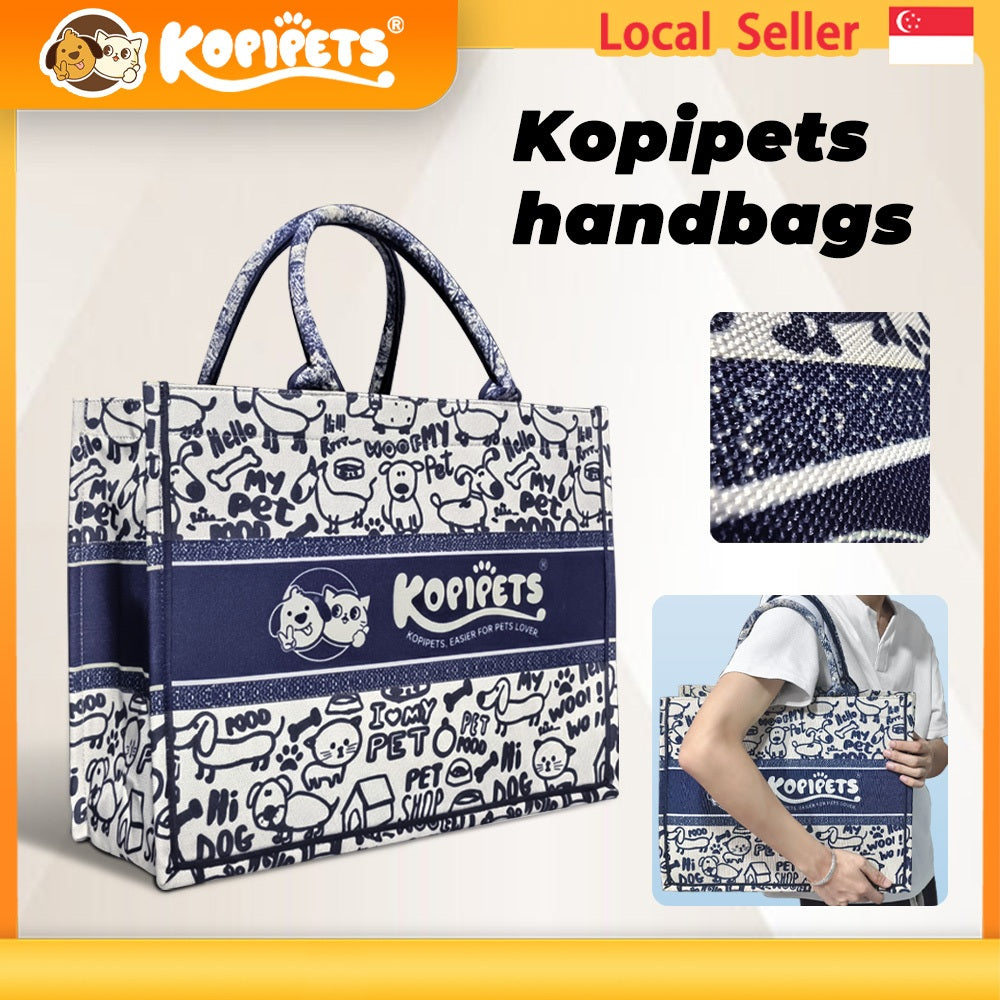 Kopipets Pet gift bag, outdoor storage bag, large capacity fashionable tote bag, pet bag