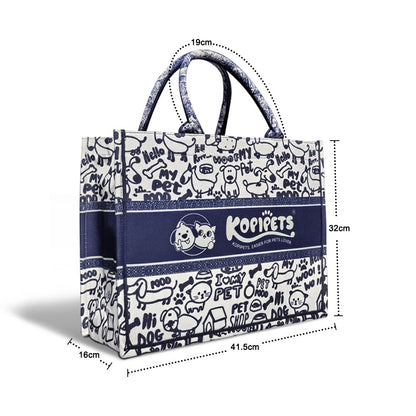 Kopipets Pet gift bag, outdoor storage bag, large capacity fashionable tote bag, pet bag