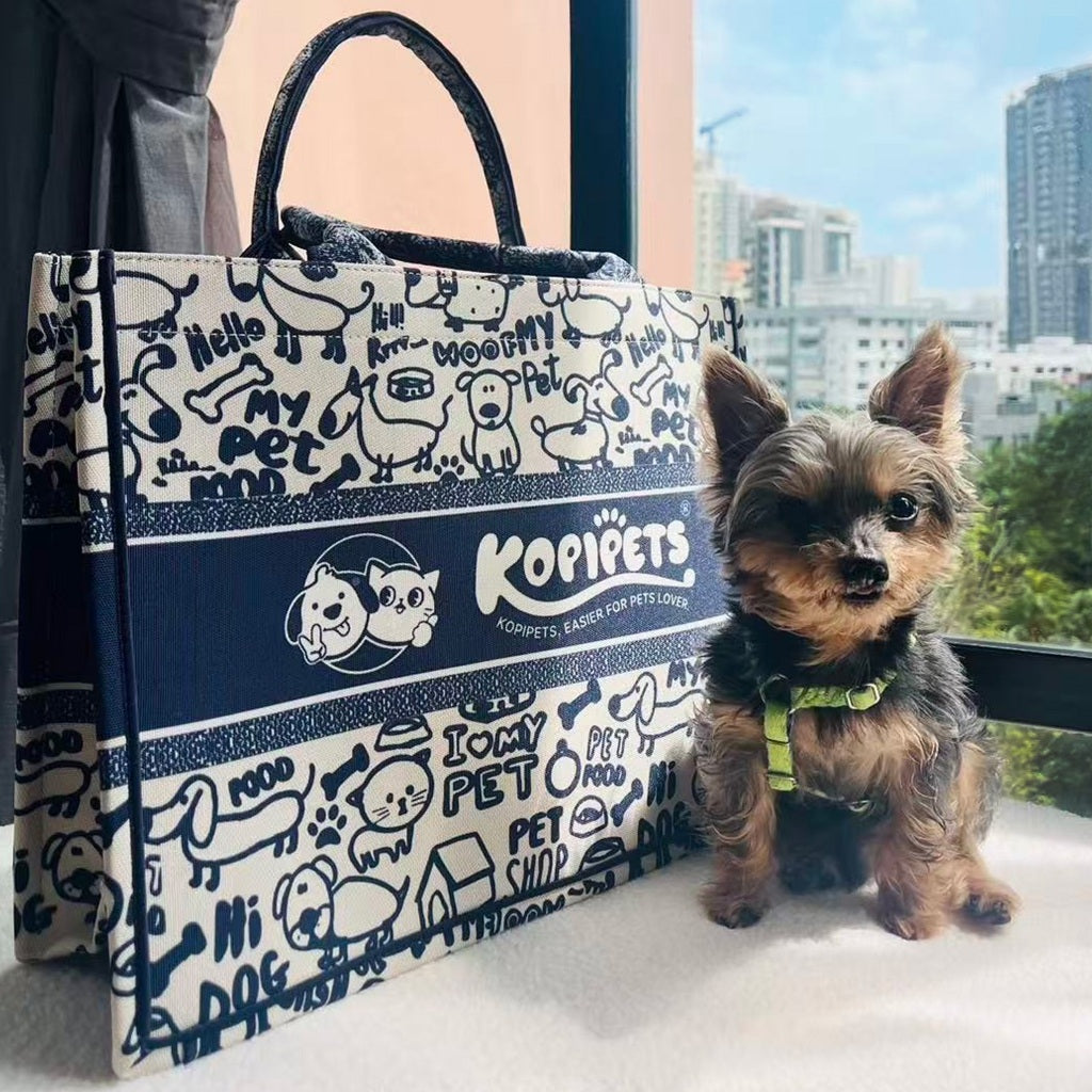Kopipets Pet gift bag, outdoor storage bag, large capacity fashionable tote bag, pet bag
