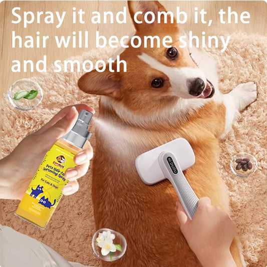 Kopipets Hair Care Softening Detangling Spray for Pets 80ml｜Smooths Fur, Easy Combing, Prevents Knots
