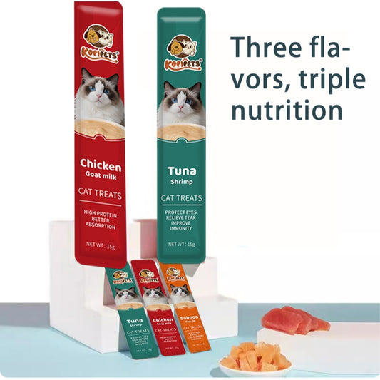Kopipets Cat Creamy Bar Treats (For 3 Months and Above)｜Tuna / Chicken / Salmon Flavor, Nutritious Wet Food