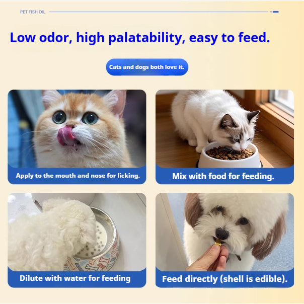 Kopipets Wild Salmon Fish Oil for Cats Dog Shiny Coat Skin reduce shedding High Omega-3 Pet Fish oil