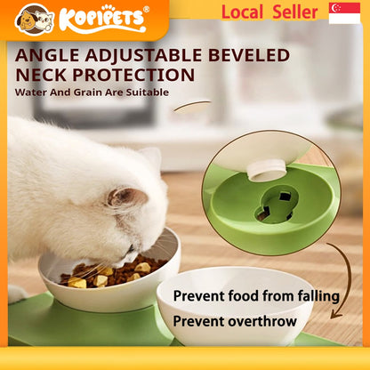 Kopipets Local Seller Secure-Lock Anti-Tip Pet Feeder with Smooth Edges to Prevent Chin Irritation