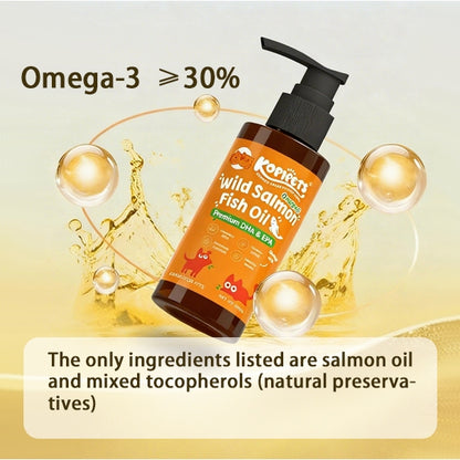 Kopipets Wild Salmon Fish Oil for Cats Dog Shiny Coat Skin reduce shedding High Omega-3 Pet Fish oil