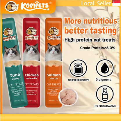 Kopipets Cat Creamy Bar Treats (For 3 Months and Above)｜Tuna / Chicken / Salmon Flavor, Nutritious Wet Food