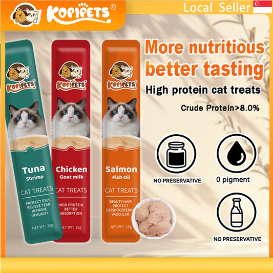 Kopipets Cat Creamy Bar Treats (For 3 Months and Above)｜Tuna / Chicken / Salmon Flavor, Nutritious Wet Food