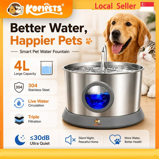 Kopipets 4L Wireless Pet Water Fountain