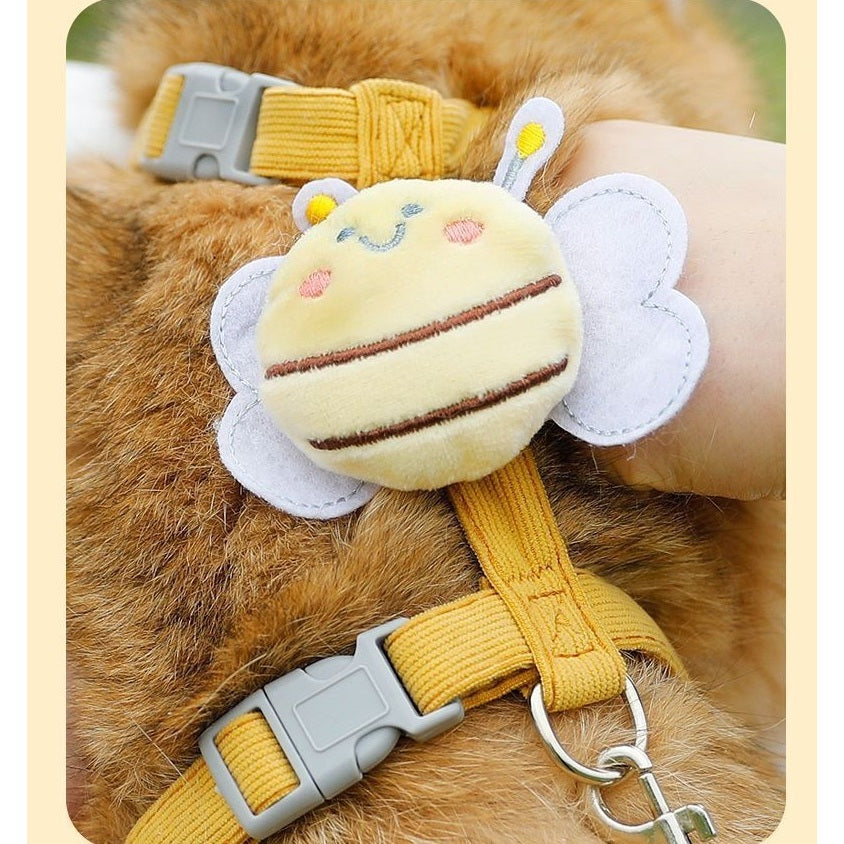 Kopipets Bee-Themed Dog Harness and Leash Set, Adjustable Vest Harness for Walking Small to Medium Breed Dogs