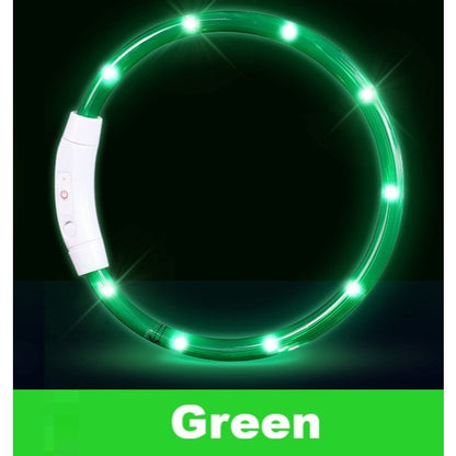 Kopipets Rechargeable LED Pet Collar - Glowing Safety Necklace for Dogs & Cats, USB Charging, 10 Color Modes, Adjustable