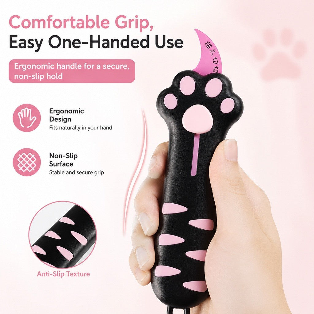 KOPIPETS Cat Paw Box Cutter Retractable Mini Utility Knife Package Opener Keychain Portable Letter Opener