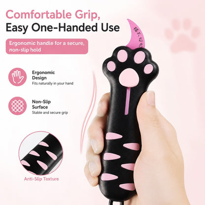 KOPIPETS Cat Paw Box Cutter Retractable Mini Utility Knife Package Opener Keychain Portable Letter Opener