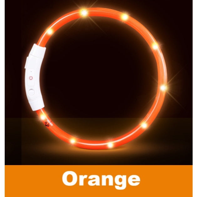 Kopipets Rechargeable LED Pet Collar - Glowing Safety Necklace for Dogs & Cats, USB Charging, 10 Color Modes, Adjustable