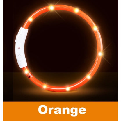 Kopipets Rechargeable LED Pet Collar - Glowing Safety Necklace for Dogs & Cats, USB Charging, 10 Color Modes, Adjustable