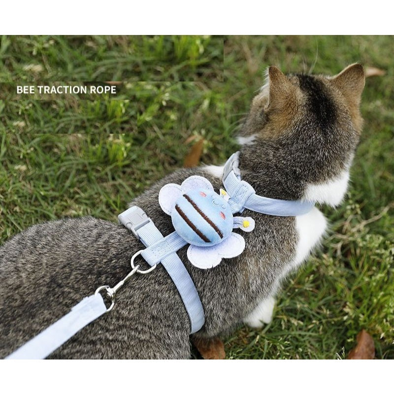 Kopipets Bee-Themed Dog Harness and Leash Set, Adjustable Vest Harness for Walking Small to Medium Breed Dogs