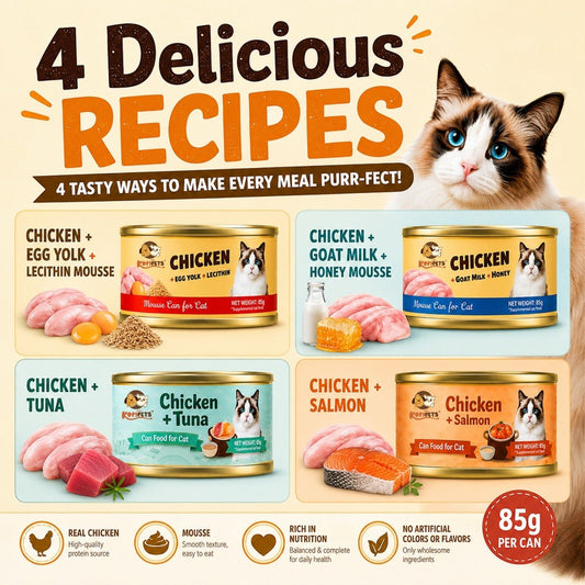 Kopipets Cat Wet Food 85g Chicken Tuna Salmon Goat Milk Honey Egg Yolk Mousse Cat Can Complete Meal