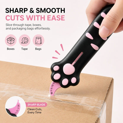 KOPIPETS Cat Paw Box Cutter Retractable Mini Utility Knife Package Opener Keychain Portable Letter Opener