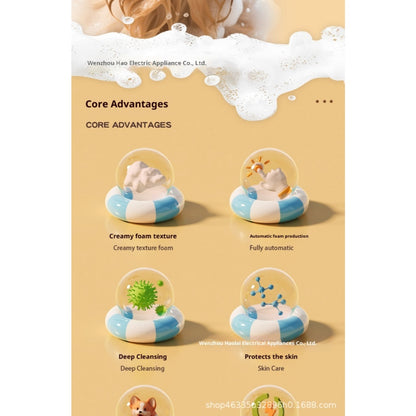 Pet Foam Maker for Dogs & Cats Automatic Bubble Bath Dispenser, Creamy Foam, Deep Clean, Type-C Rechargeable