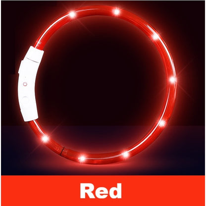 Kopipets Rechargeable LED Pet Collar - Glowing Safety Necklace for Dogs & Cats, USB Charging, 10 Color Modes, Adjustable