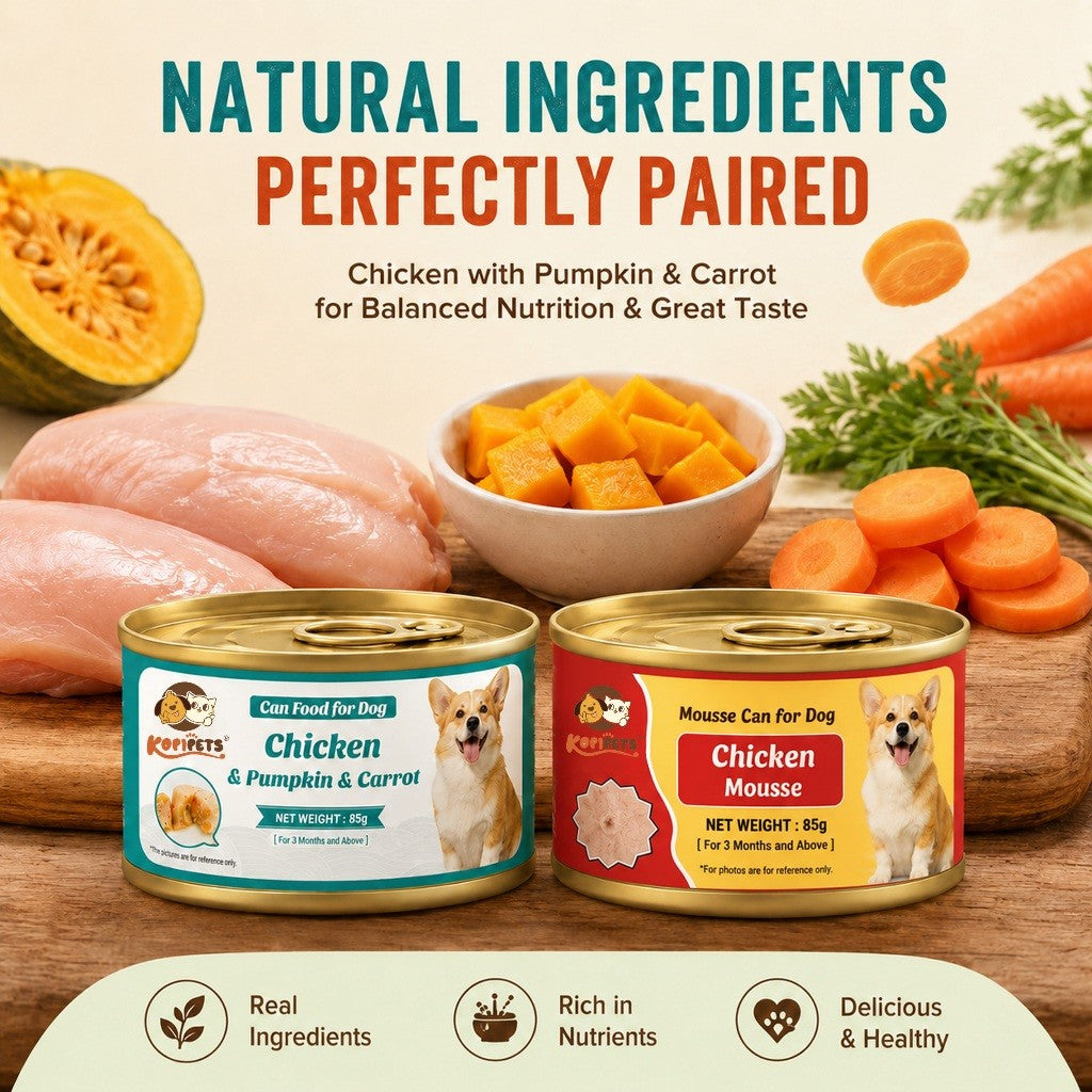 Kopipets Dog Wet Food 85g Chicken Mousse Chicken Pumpkin Carrot Complete & Balanced Dog Can Food