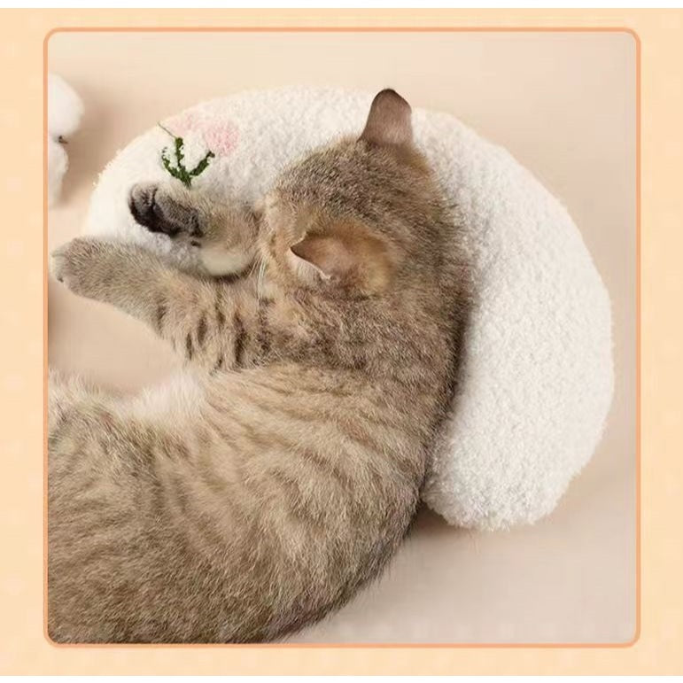 Kopipets Moon-Shaped Pet Pillow for Dogs & Cats – Soft Plush Sleeping Bed for Small Pets | Cozy Cuddle Pad