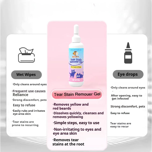 Kopipets Tear Stain Remover Gel 30g | Eye Care for Cats & Dogs | Removes Tear Stains | Cleans & Brightens | Safe Herbal