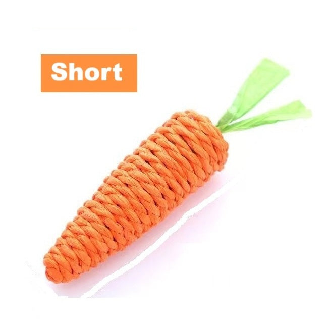 Carrot Cat Chew Toy – Self-Play & Boredom Buster for Kittens | Durable Paper Rope for Scratching, Biting & Teething