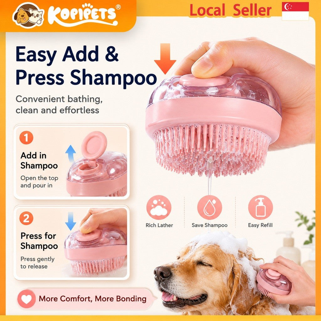 Kopipets 2-in-1 Pet Bath Brush for Cats & Dogs