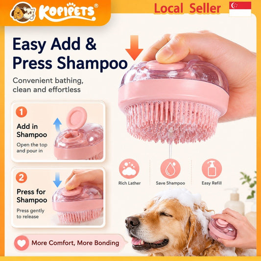 Kopipets 2-in-1 Pet Bath Brush for Cats & Dogs