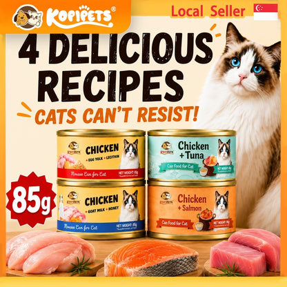 Kopipets Cat Wet Food 85g Chicken Tuna Salmon Goat Milk Honey Egg Yolk Mousse Cat Can Complete Meal