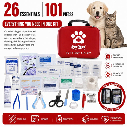 Kopipets 101-Piece Pet First Aid Kit for Dogs & Cats