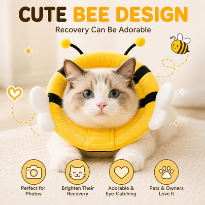 KOPIPETS Soft Elizabeth Collar for Cats & Dogs Bee Recovery Cone Anti Lick Anti Bite Pet Protective Collar