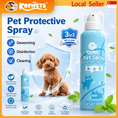 Kopipets Outdoor Pet Repellent Protective Spray 300ml｜Natural Plant Essential Oils, Full-Body Protection for Pets