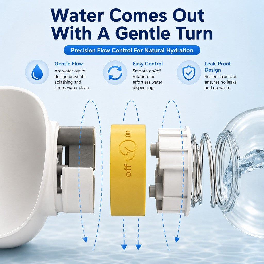 Portable Pet Water Bottle Outdoor Travel Water Dispenser, 2-in-1 Feeding and Drinking Bottle