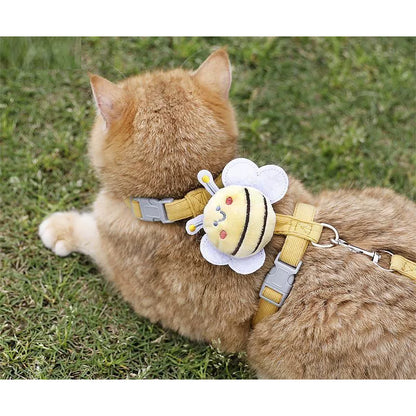 Kopipets Bee-Themed Dog Harness and Leash Set, Adjustable Vest Harness for Walking Small to Medium Breed Dogs