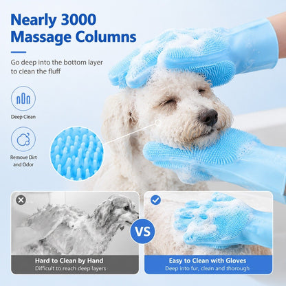 Kopipets 33x14.5cm Silicone Pet Bath Gloves