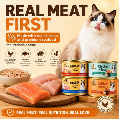Kopipets Cat Wet Food 85g Chicken Tuna Salmon Goat Milk Honey Egg Yolk Mousse Cat Can Complete Meal