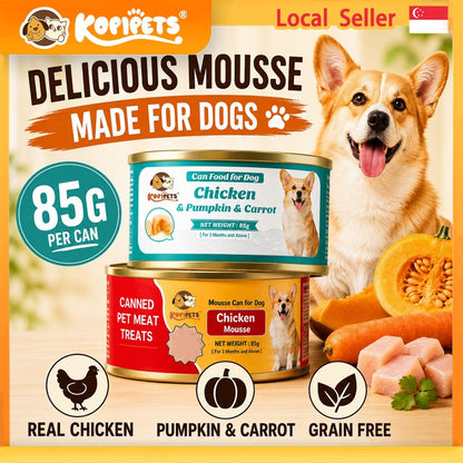 Kopipets Dog Wet Food 85g Chicken Mousse Chicken Pumpkin Carrot Complete & Balanced Dog Can Food