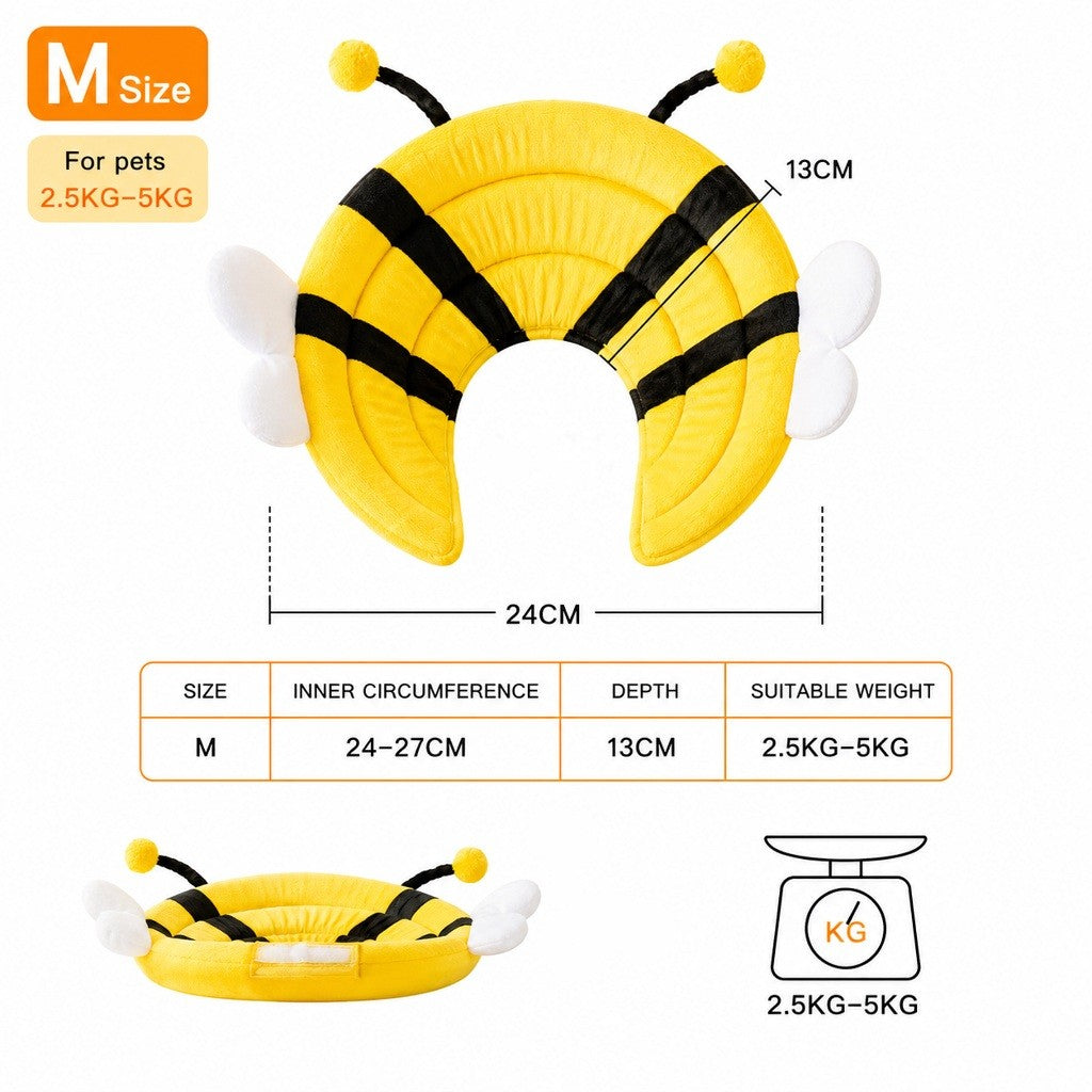 KOPIPETS Soft Elizabeth Collar for Cats & Dogs Bee Recovery Cone Anti Lick Anti Bite Pet Protective Collar