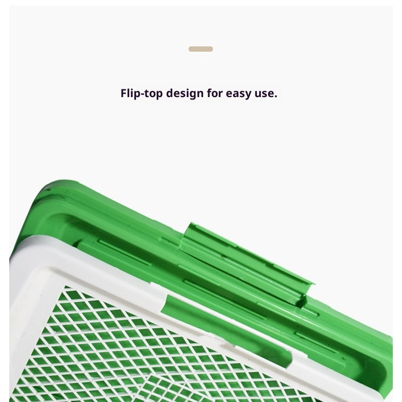 Koipets Pet Grass Toilet Large Dog Potty with Detachable Grid, Flip Cover & Easy Cleaning Design