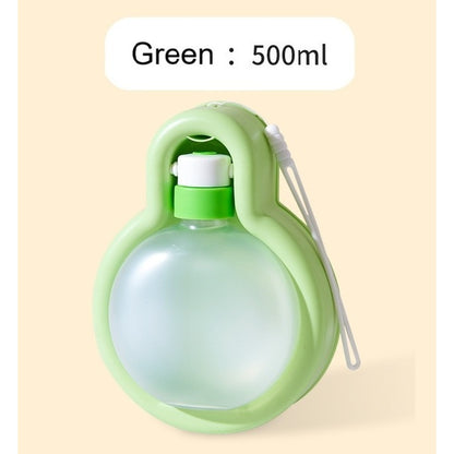 Kopipets Bulb Shape Pets Water Bottle - Foldable Travel Bowl with Carabiner for Dogs & Cats