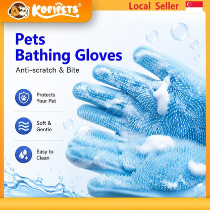 Kopipets 33x14.5cm Silicone Pet Bath Gloves