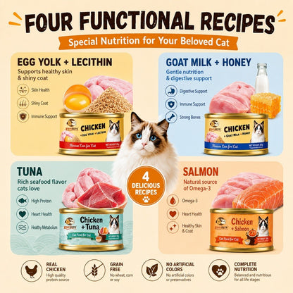 Kopipets Cat Wet Food 85g Chicken Tuna Salmon Goat Milk Honey Egg Yolk Mousse Cat Can Complete Meal